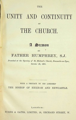 Father Humphrey - The Unity And Continuity Of The Church ~ A Sermon -  - KON0770220