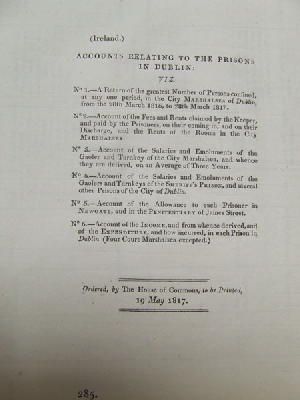 Piers Gamble - [Accounts Relating to the Prisons in Dublin, 1817] -  - KON0823669