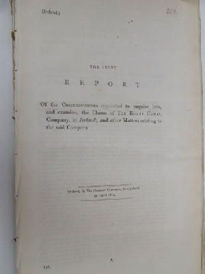  - [First and Second Report on the Claims of the Royal Canal Company, in Ireland] -  - KON0823755