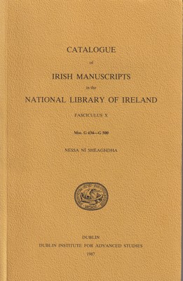 Nessa Ní Shéaghdha - Catalogue of Irish Manuscripts in the National Library of Ireland, Fasciculus X -  - KTK0078363