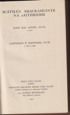 Cainneach Ó Maonaigh Ofm A Chuir In Eagar Aodh Mac Aingil Ofm A Chum - Scáthán Shacramuinte na hAithridhe -  - KTK0100894