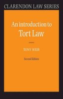 Tony Weir - An Introduction to Tort Law - 9780199290376 - V9780199290376