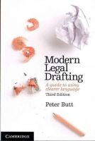 Peter Butt - Modern Legal Drafting: A Guide to Using Clearer Language - 9781107607675 - V9781107607675