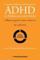 Susan Young - Cognitive-Behavioural Therapy for ADHD in Adolescents and Adults: A Psychological Guide to Practice - 9781119960737 - V9781119960737