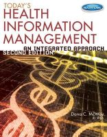 Dana C. McWay - Today's Health Information Management - 9781133592471 - V9781133592471