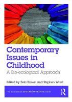 Zeta Brown - Contemporary Issues in Childhood: A Bio-ecological Approach - 9781138200869 - V9781138200869