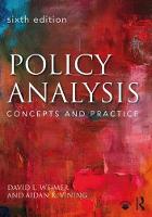 David L. Weimer - Policy Analysis: Concepts and Practice - 9781138216518 - V9781138216518