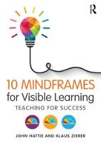 John Hattie - 10 Mindframes for Visible Learning: Teaching for Success - 9781138635524 - V9781138635524