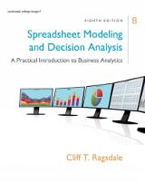 Cliff T. Ragsdale - Spreadsheet Modeling & Decision Analysis: A Practical Introduction to Business Analytics - 9781305947412 - V9781305947412