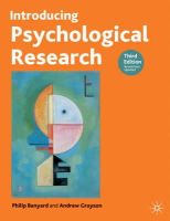 Philip Banyard - Introducing Psychological Research: Third Edition - 9781403900388 - V9781403900388