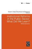Mahabat Baimyrzaeva - Institutional Reforms in the Public Sector: What Did We Learn? - 9781780528687 - V9781780528687