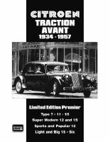 R.m. Clarke - Citroen Traction Avant 1934-1957 (Limited Edition Premier) - 9781855207677 - V9781855207677