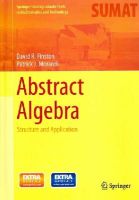 Finston, David, Morandi, Patrick - Abstract Algebra: Structure and Application (Springer Undergraduate Texts in Mathematics and Technology) - 9783319044972 - V9783319044972
