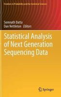 Datta - Statistical Analysis of Next Generation Sequencing Data (Frontiers in Probability and the Statistical Sciences) - 9783319072111 - V9783319072111