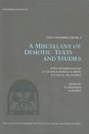 Paul John Frandsen - Miscellany of Demotic Texts and Studies - 9788772895475 - V9788772895475