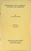 Heydon Peter - Immigration into Australia-Progress and prospects -  - KCK0002060