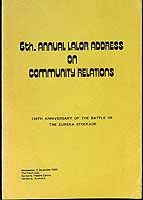  - Papers presented  at the 6th Annual Lalor  address on Community Relations -  - KCK0002387
