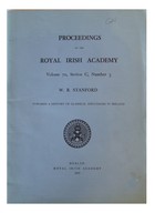 W. B. Stanford - PROCEEDINGS OF THE ROYAL IRISH ACADEMY: VOL. 70, SECTION C, NO. 3: TOWARDS A HISTORY OF CLASSICAL INFLUENCES IN IRELAND. -  - KEX0283144
