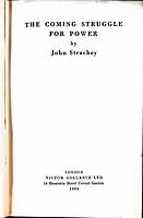 John Strachey - The Coming Struggle for Power - An Examination Of Capitalism -  - KEX0304205