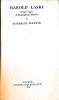 Kingsley Martin - Harold Laski (1893-1950): a Biographical Memoir -  - KEX0304674