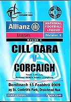  - Cill Dara V Corcaigh 15 Feabhra 2009 ag St. Conleths Park Droichead Nua. Official Programme -  - KEX0308181