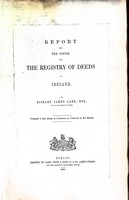 Richard Jemes Lane - Report of the Registry of Deeds in Ireland -  - KEX0309471