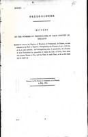  - Freeholders. Returns of the Number of Freeholders in Each County in Ireland Entitled to vote at the Election of Members of Parliament,in Classes,as now entered onto the Roll or Register: distinguishing the number of 40 s. of £20.of £50 and upwardsad dist -  - KEX0309485