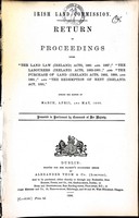  - Irish Land Commission.Return of ProceedingsDuring the Months of March, April and May, june and July 1896 -  - KEX0309642