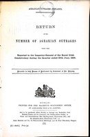  - Return of the Number of Agrarian Outrages Reported to the Royal Irish Constabulary during the Quarter ended 30th June 1899 -  - KEX0309658