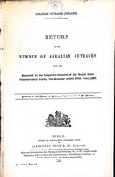  - Return of the Number of Agrarian Outrages reported to the Royal Irish Academy during the Quarter ended 30th June 1887 -  - KEX0309661