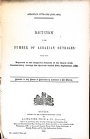  - Return of the Number of Agrarian Outrages reported to the Royal Irish Constabulary during the Quarter ended 30th September 1886 -  - KEX0309667