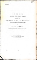  - Returns Presented to the House of Commonsrelated to the New Offices Created, and Additions to Salaries of Public Officers in Ireland between the 1st day of April 1805 and 13th March 1807 -  - KEX0309683