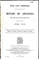  - Irish Land Commission . Return of Advances Made under the Irish Land Purchase Acts during the Month of June 1915 -  - KEX0309711