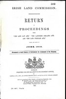  - Irish Land Commission ;Return of ProceedingsDuring the Month of June 1910 -  - KEX0309730