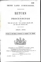  - Irish Land Commission: Return ofProceedingsDuring the Month of July 1910 -  - KEX0309731