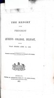  - The Report of the President of Queens College Belfast for the year ending June 10th 1868 -  - KEX0309747