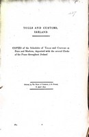  - Tolls and Customs ireland Copies of the schedule of Tolls and Customs at Fairs and Marketsdeposited with the several Clerks of the Peace throughout Ireland -  - KEX0309792