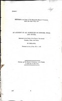  - An Account of all Schedules of Customs Tools and DutiesDelivered to the Clerks of the Peace of the Deveral Counties Cities and towms in Ireland -  - KEX0309830