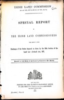  - Irish Land Commission Special Report of The Irish Land Commissionerswith respect to their discharge of duties imposed on them by the 29th section of the Land Law 1887 -  - KEX0309890