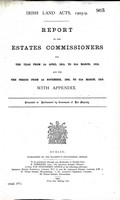  - Irish Land Acts 1903/09. Report of the Commissioners for the year from 1st April 1918 to 31st march 1919 and from 1St November 1903 to 31st march with Appendix -  - KEX0309926