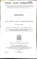  - Irish Land Commission Report of the Irish Land Commissioners for the Period 1st April 1918 to 31st march 1919 -  - KEX0309927