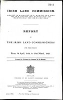  - Irish Land Commission: Report for the Peroiod 1st April 1919 to 31st March 1920 -  - KEX0309928