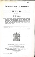  - Emigration Statistics of Ireland for the year 1918. -  - KEX0309932