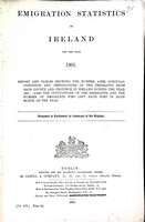  - Emigration Statistics of Ireland for the year 1901 -  - KEX0309933