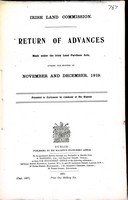  - Irish land Commission :Return of Advances Made under the Irish Land PurchaseActs during the months November and December 1919 -  - KEX0309940