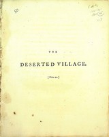 Oliver Goldsmith - The Deserted Village:  A Poem -  - KHS0071143