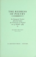 Seamus Heaney - The Redress of Poetry - 9780199513321 - KHS1003429