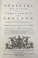 [Published By Authority]; William Ball - Irish Statutes, being The Statutes at Large, passed in the Parliaments held in Ireland, Vol. I-XX with Indexes, complete -  - KSG0028135