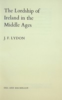 James Lydon - Lordship of Ireland in the Middle Ages - 9780717105052 - KSG0028306